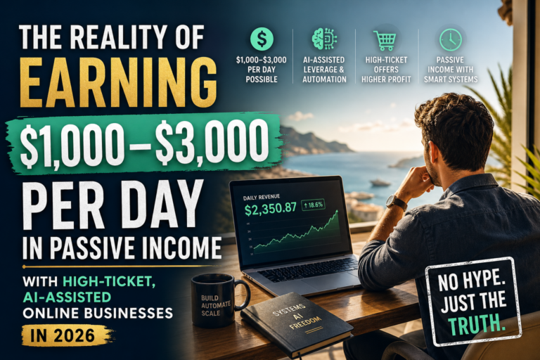 Reality of Earning $1,000–$3,000 Per Day in Passive Income with High-Ticket, AI-Assisted Online Businesses in 2026